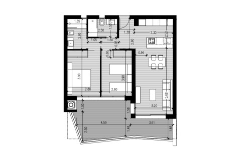 Apartment floor plan «2BR-20», 2 bedrooms in La Hoya