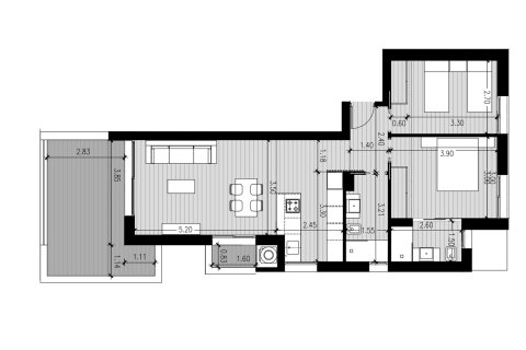 Apartment floor plan «2BR-19», 2 bedrooms in La Hoya