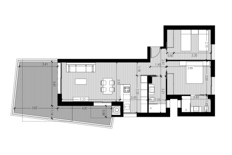 Apartment floor plan «2BR-18», 2 bedrooms in La Hoya