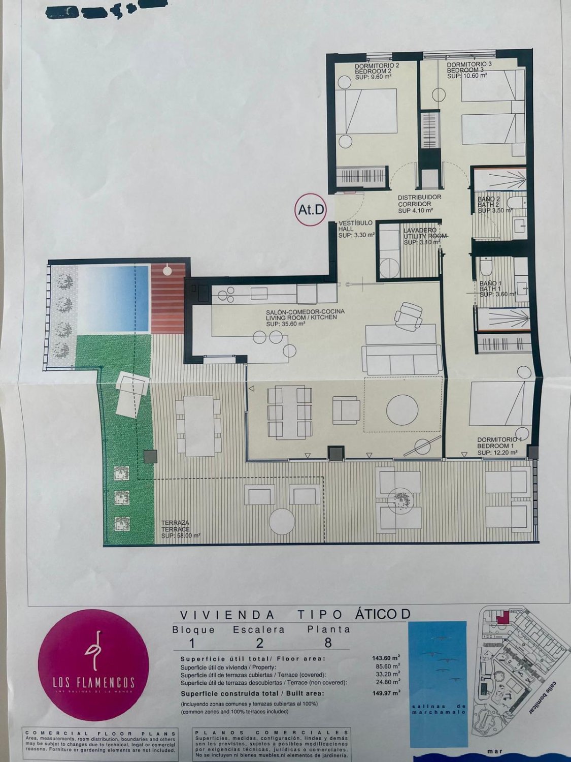 Lägenhet i La Manga del Mar Menor, Murcia, Spanien 3 sovrum, 150 kvm. Nr. 195987