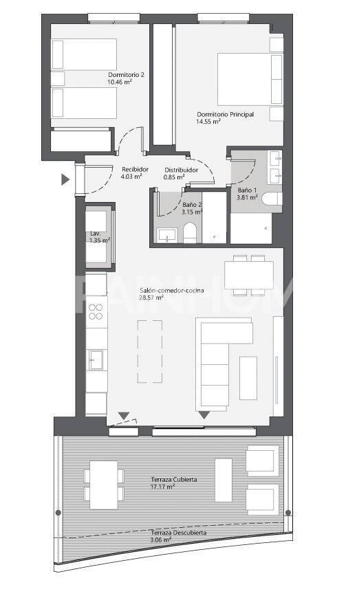 Penthouse w Rincon de la Victoria, Malaga, Hiszpania 2 sypialnie, 66 mkw. nr 160535