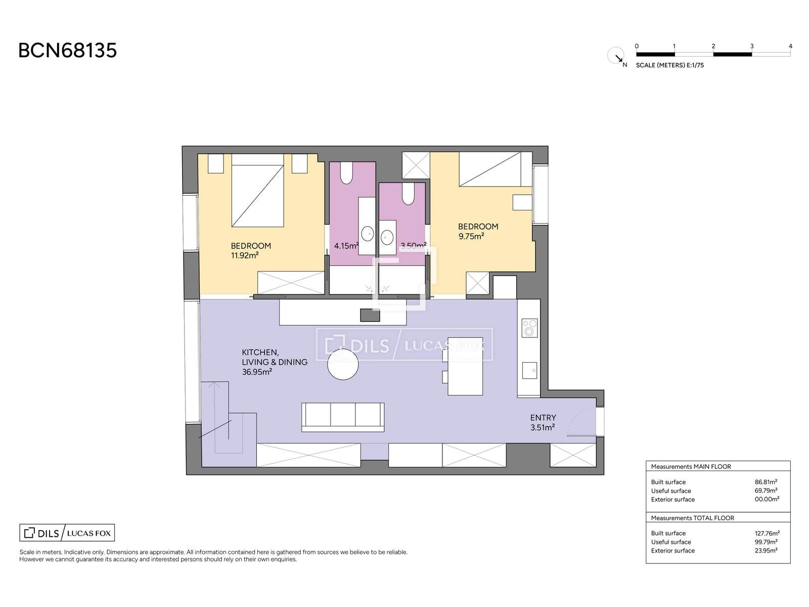 Penthouse in Barcelona, Spain 3 bedrooms, 128 sq.m. No. 166320