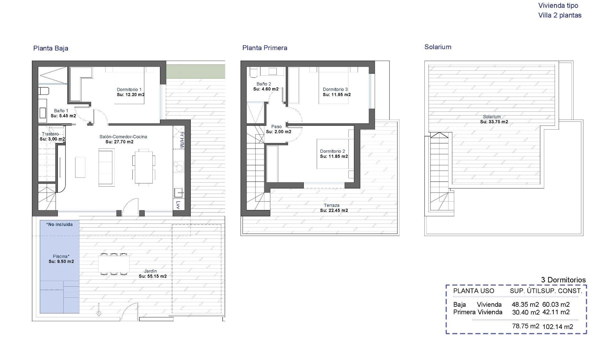 Villa en Alhama de Murcia, Murcia, España 3 dormitorios, 105 m2 No. 193617