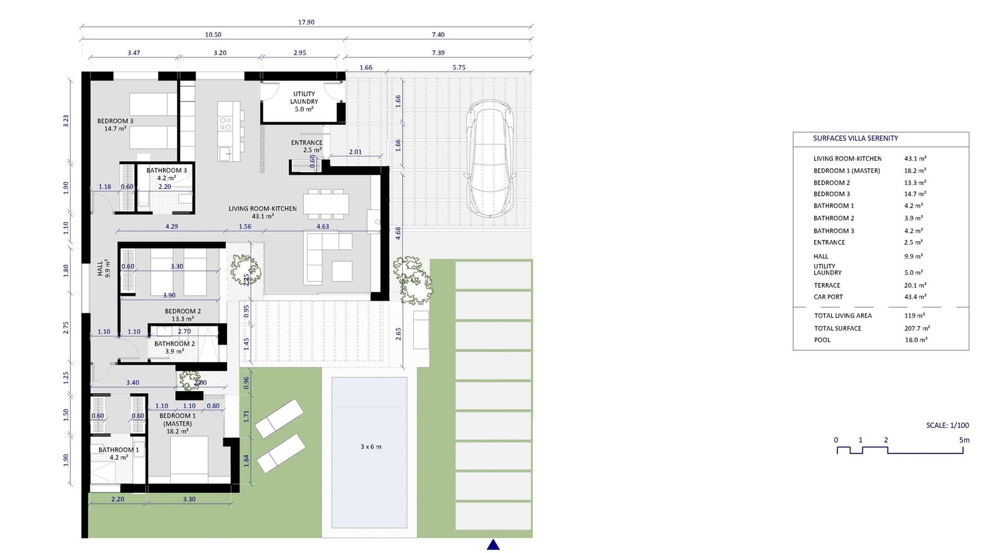 Villa Murcia, Spānijā 3 istabas, 119 m2 Nr. 73180