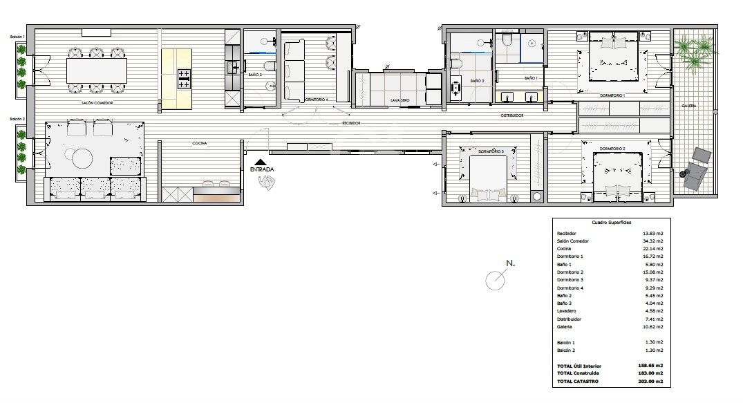 Wohnung in Barcelona, Spanien 4 Schlafzimmer, 203 m2 Nr. 157400