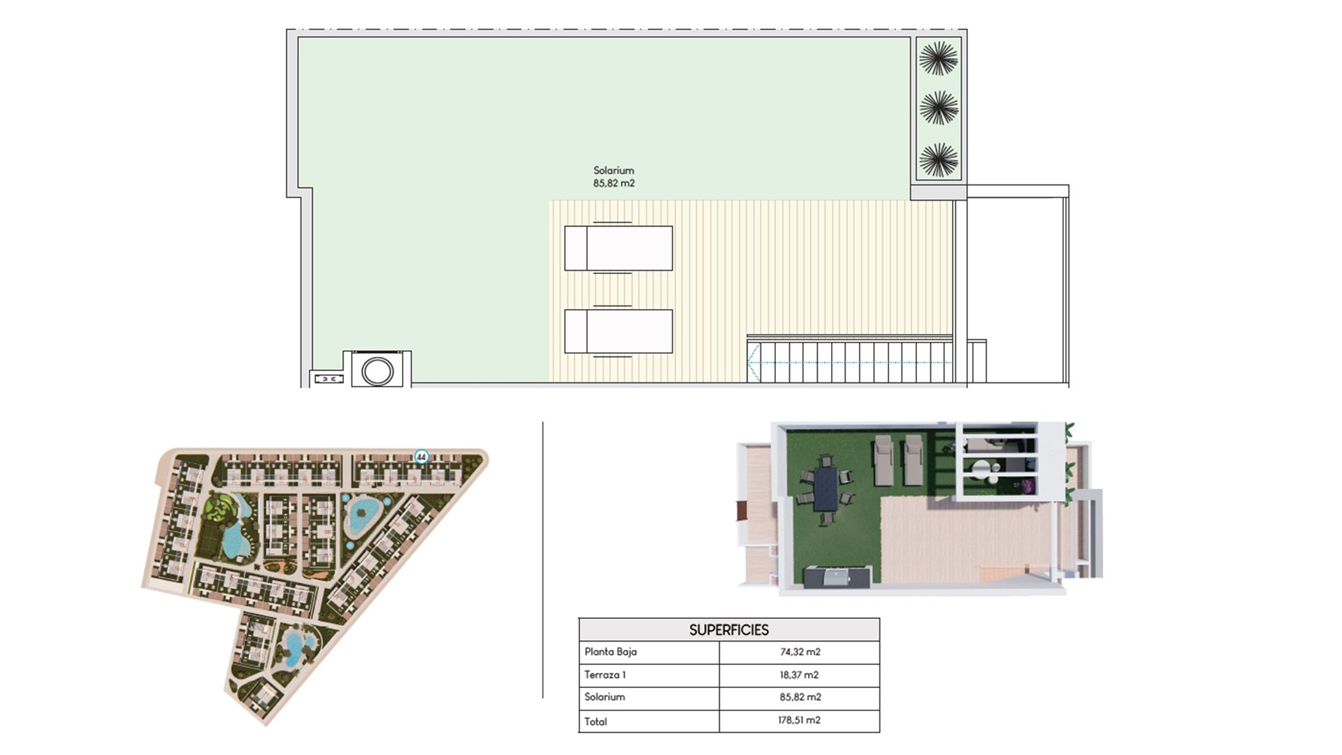 Bungalowi Nalia Resort, Torrevieja, Alicante, Espanja 2 makuuhuonetta, 178.51 m2 No. 73238