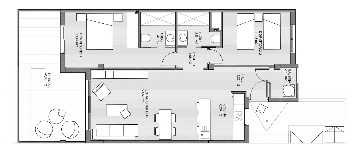 Apartament w Area Beach II, Guardamar del Segura, Alicante, Hiszpania 2 sypialnie, 98.32 mkw. nr 96774