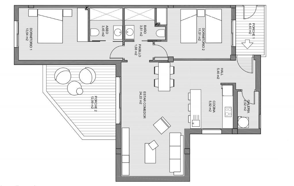 Apartment en Area Beach II, Guardamar del Segura, Alicante, Espagne 2 chambres, 102.79 m2 No. 96775