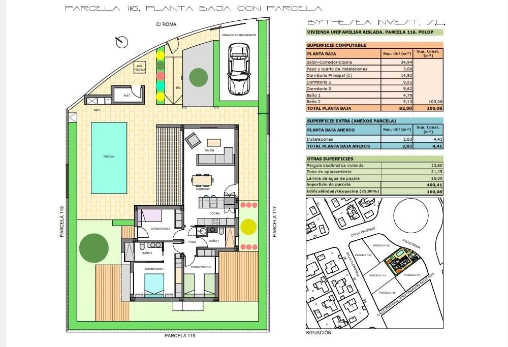 Dzīvoklis Polop, Alicante, Spānijā 3 istabas, 101 m2 Nr. 165481