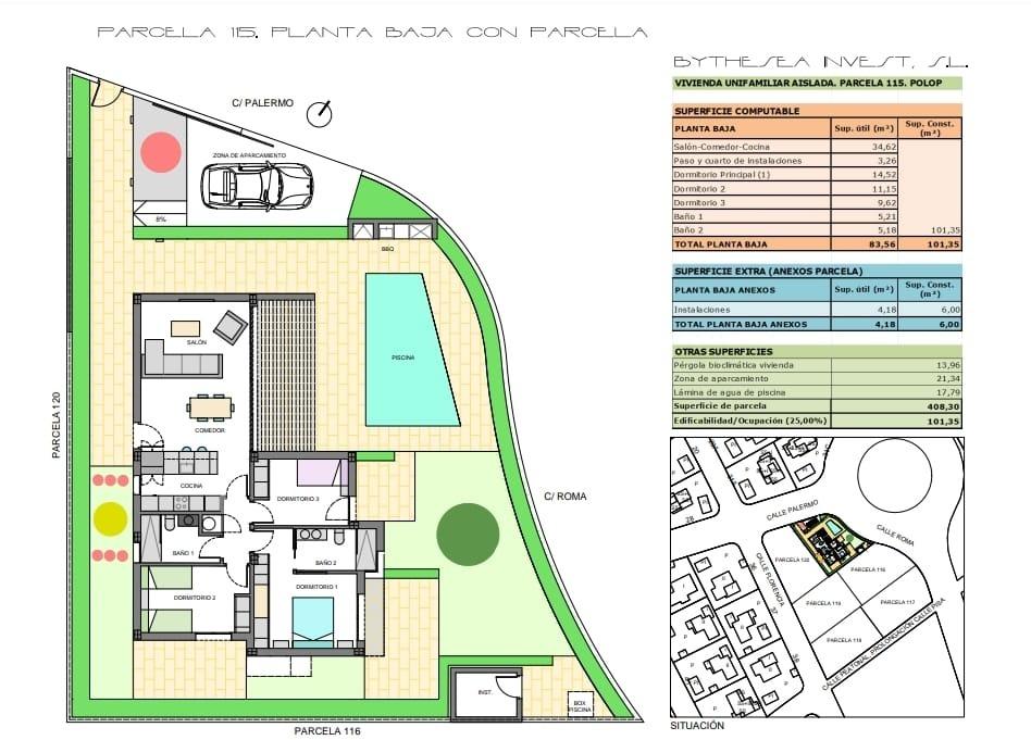 Dzīvoklis Polop, Alicante, Spānijā 3 istabas, 101 m2 Nr. 165481