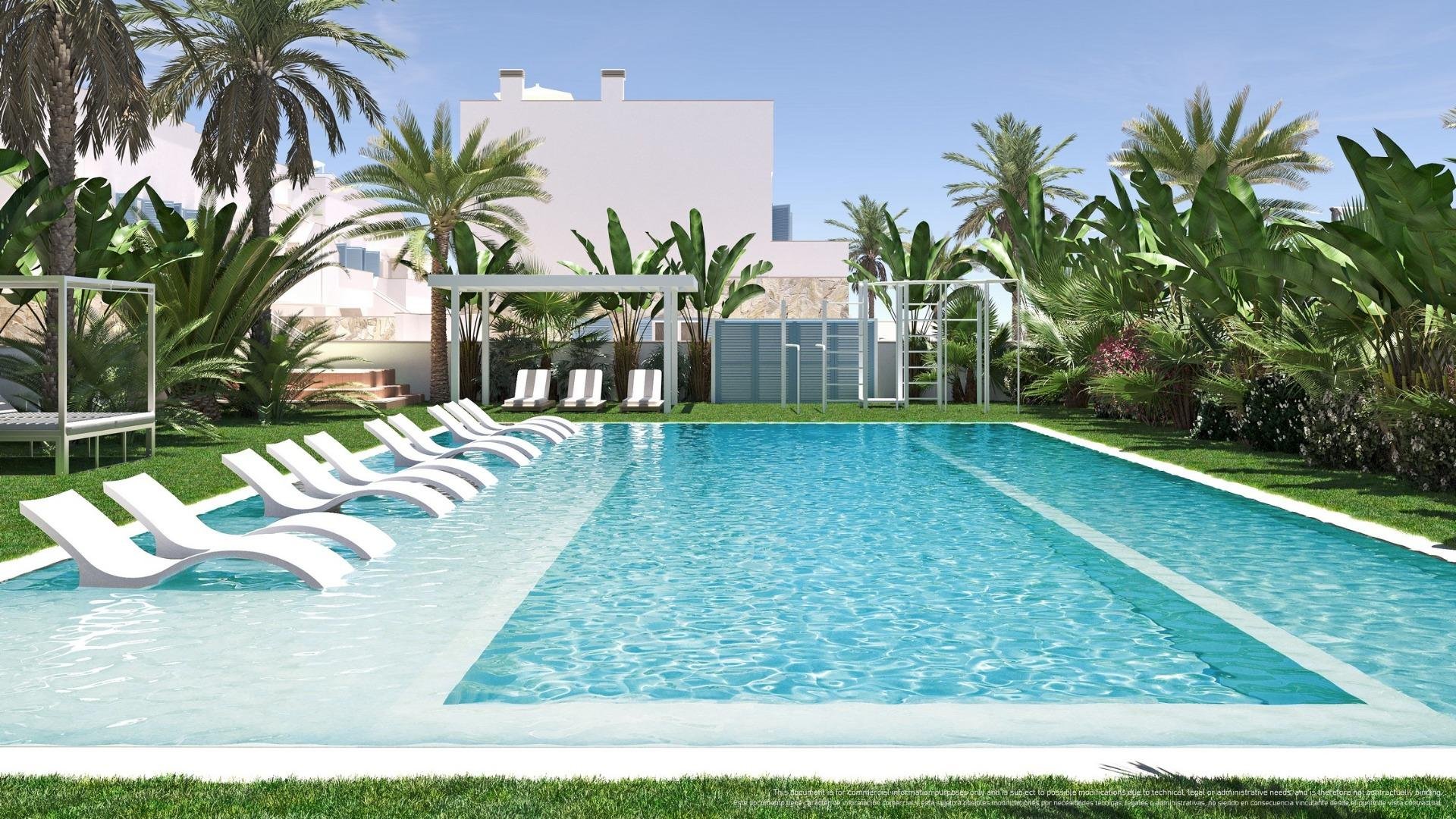 Bungalow i Pilar de la Horadada, Alicante, Spanien 2 sovrum, 75 kvm. Nr. 139420