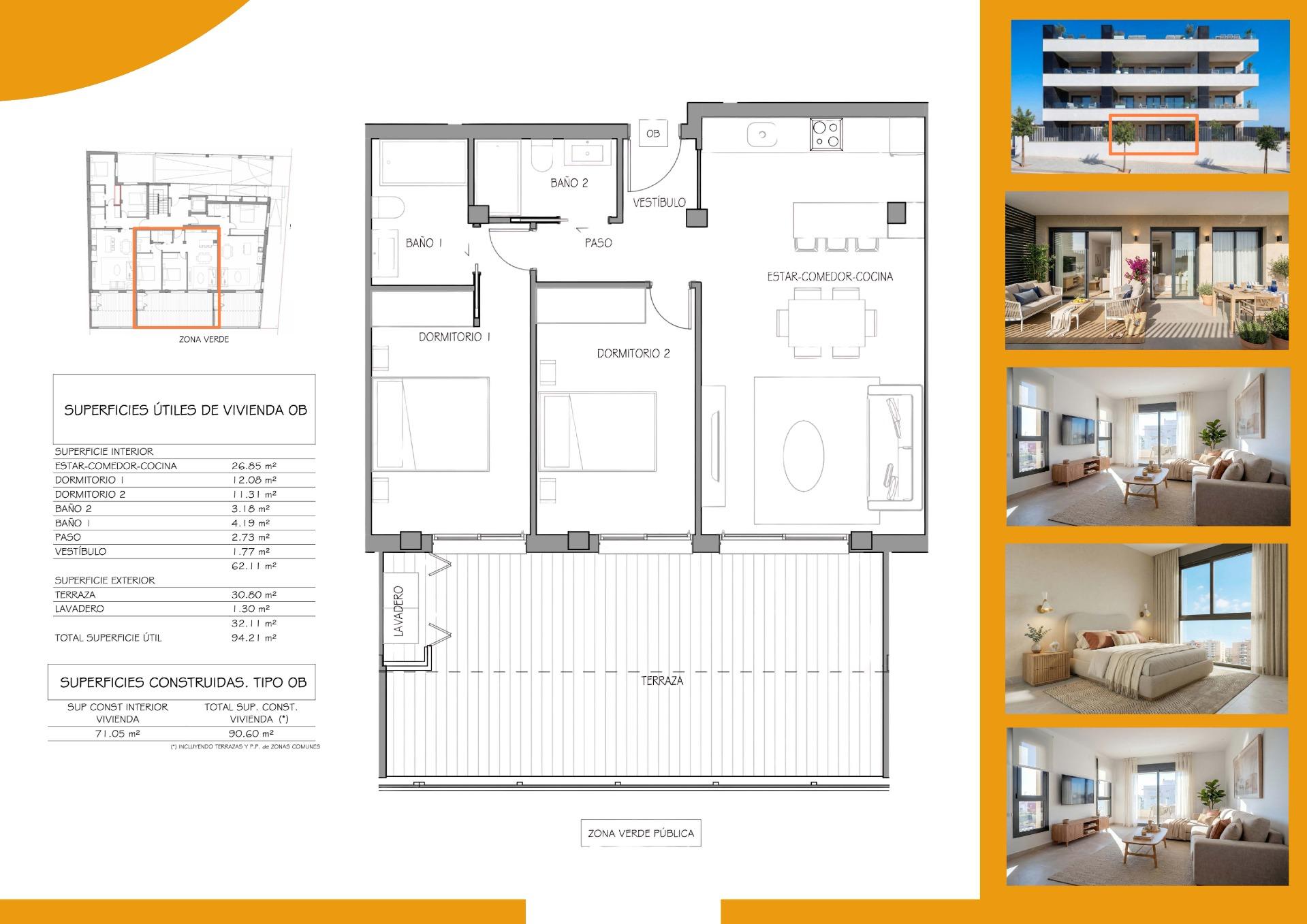 Apartment in Benijofar, Alicante, Spain 2 bedrooms, 90 sq.m. No. 193114