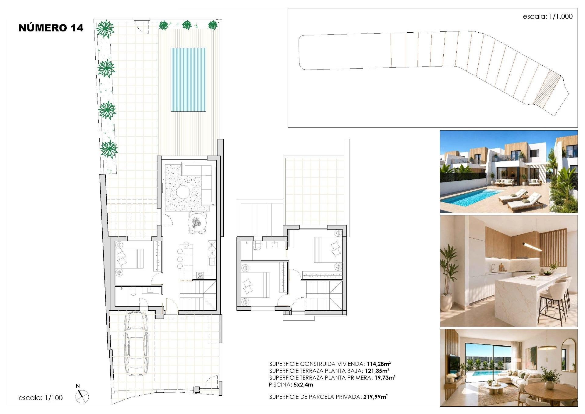 Townhouse in Santa Rosalia, Murcia, Spain 3 bedrooms, 114 sq.m. No. 193115