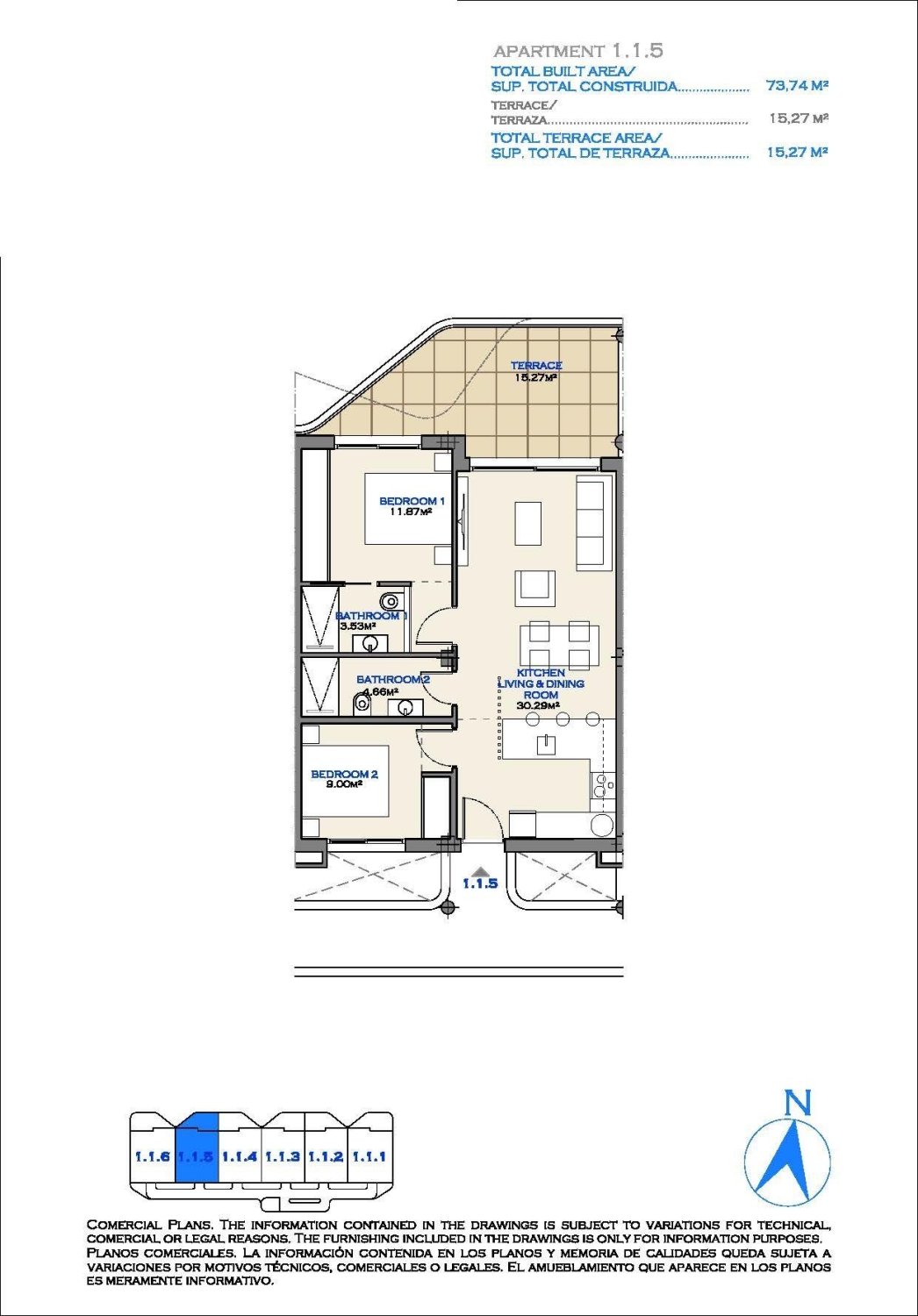 Apartment in Los Alcazares, Murcia, Spain 2 bedrooms, 73 sq.m. No. 187439