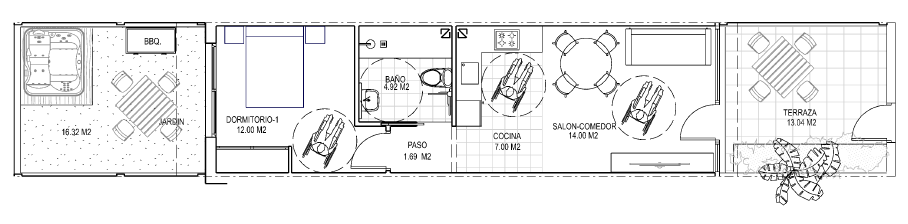 Villa i Almeria, Spanien 2 sovrum, 57 kvm. Nr. 196787