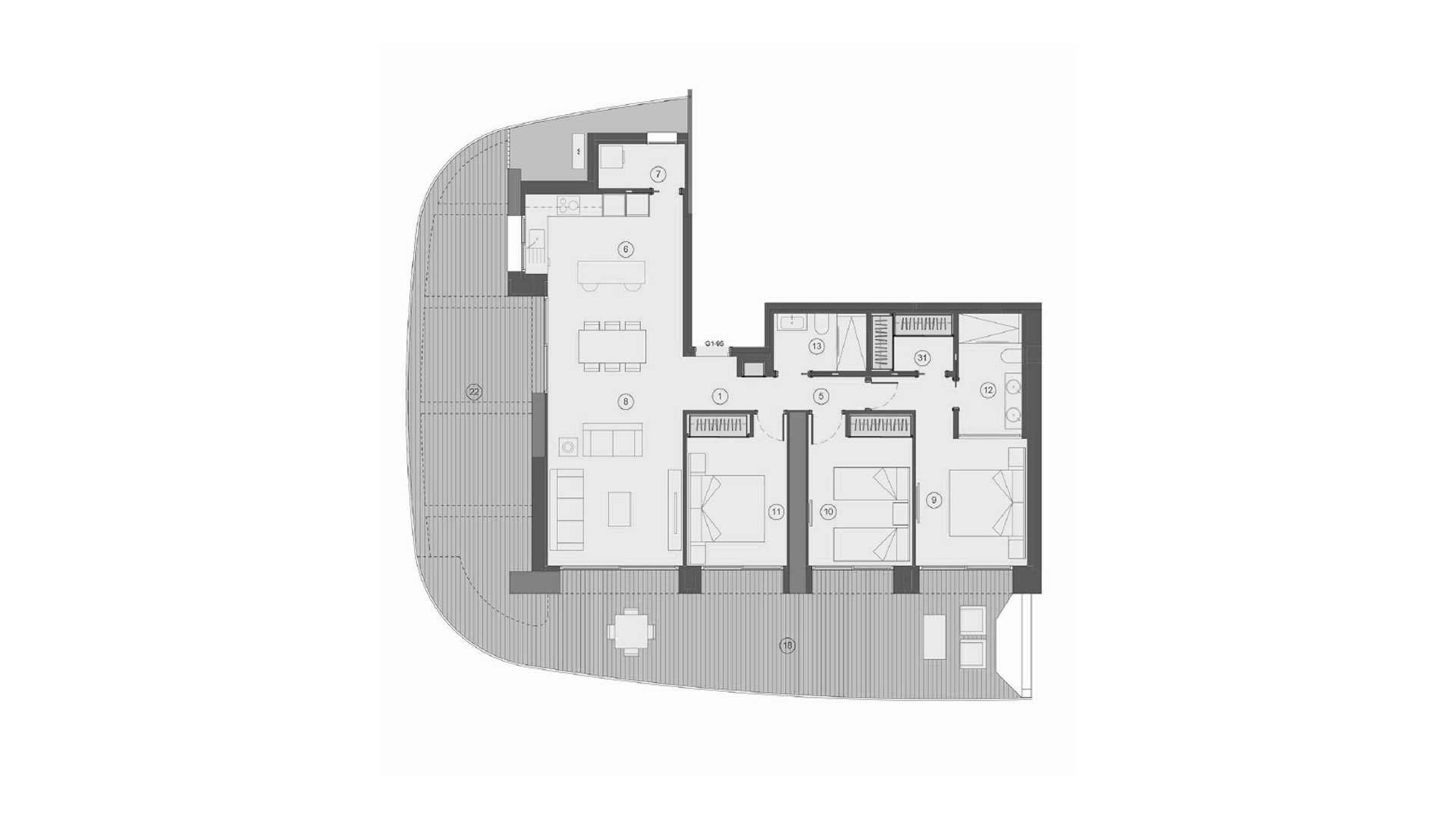 Wohnung in TM Tower, Benidorm, Alicante, Spanien 3 Schlafzimmer, 200 m2 Nr. 146945