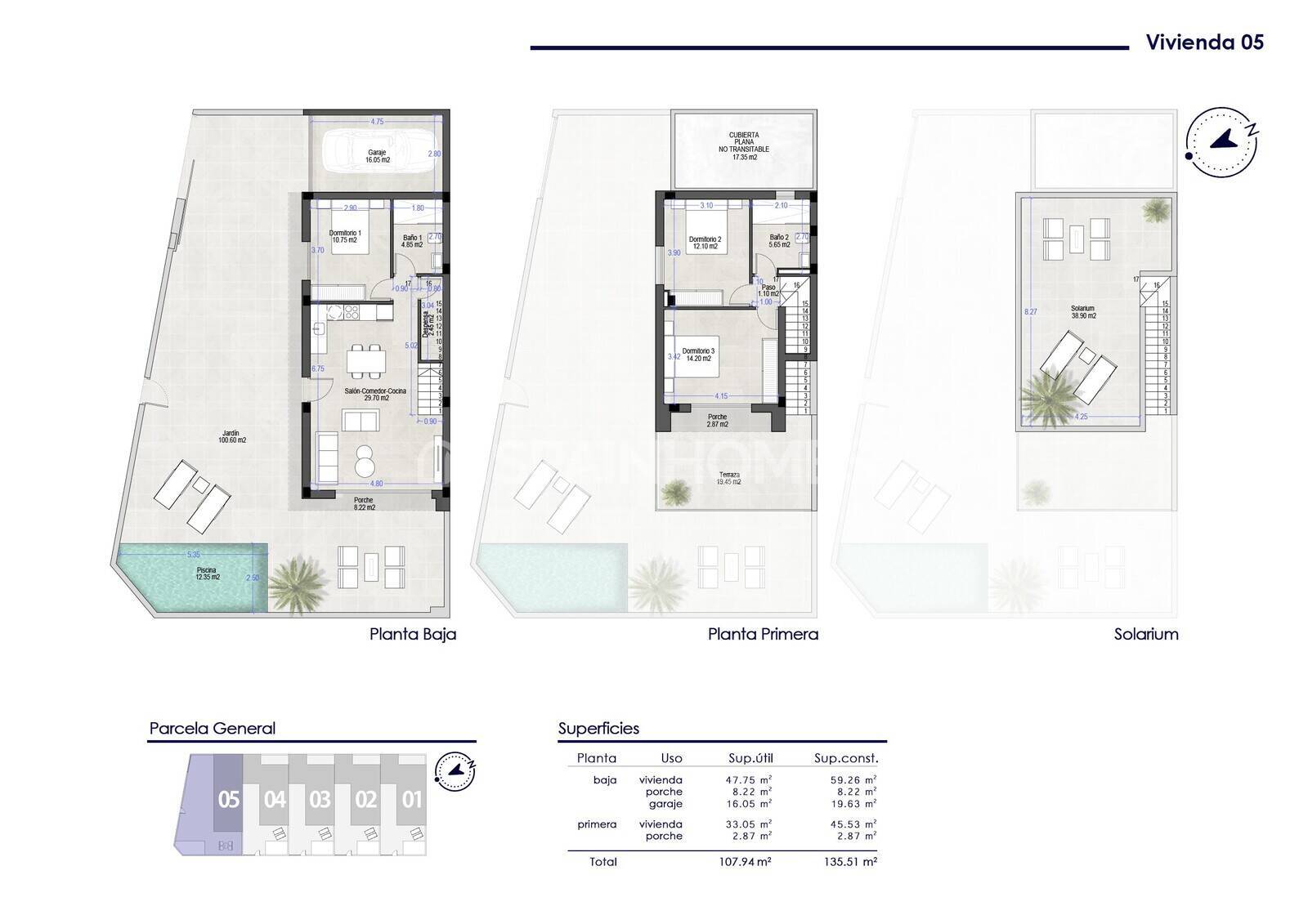 Villa à San Pedro del Pinatar, Murcia, Espagne 3 chambres, 133 m2 No. 144641