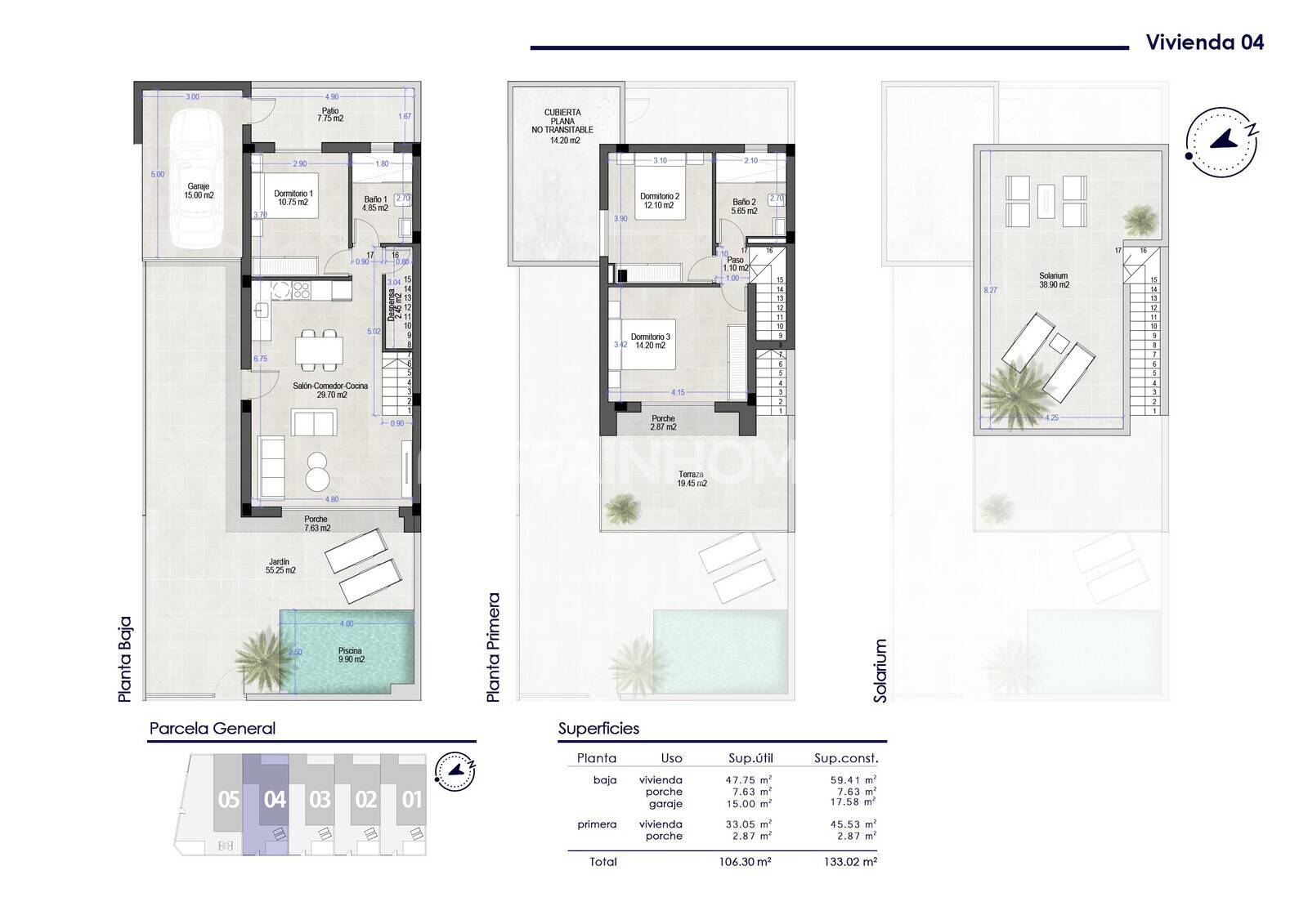 Villa à San Pedro del Pinatar, Murcia, Espagne 3 chambres, 133 m2 No. 144641