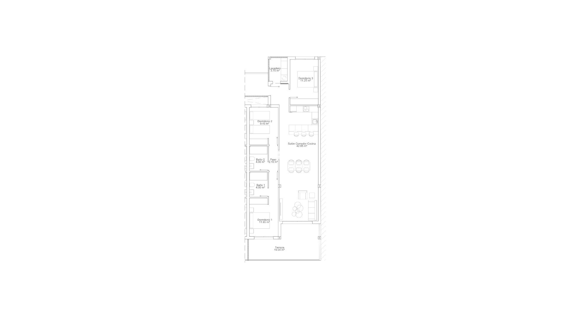 Wohnung in AIRES DEL MEDITERRANEO 4, Pilar de la Horadada, Alicante, Spanien 3 Schlafzimmer, 134.22 m2 Nr. 166765