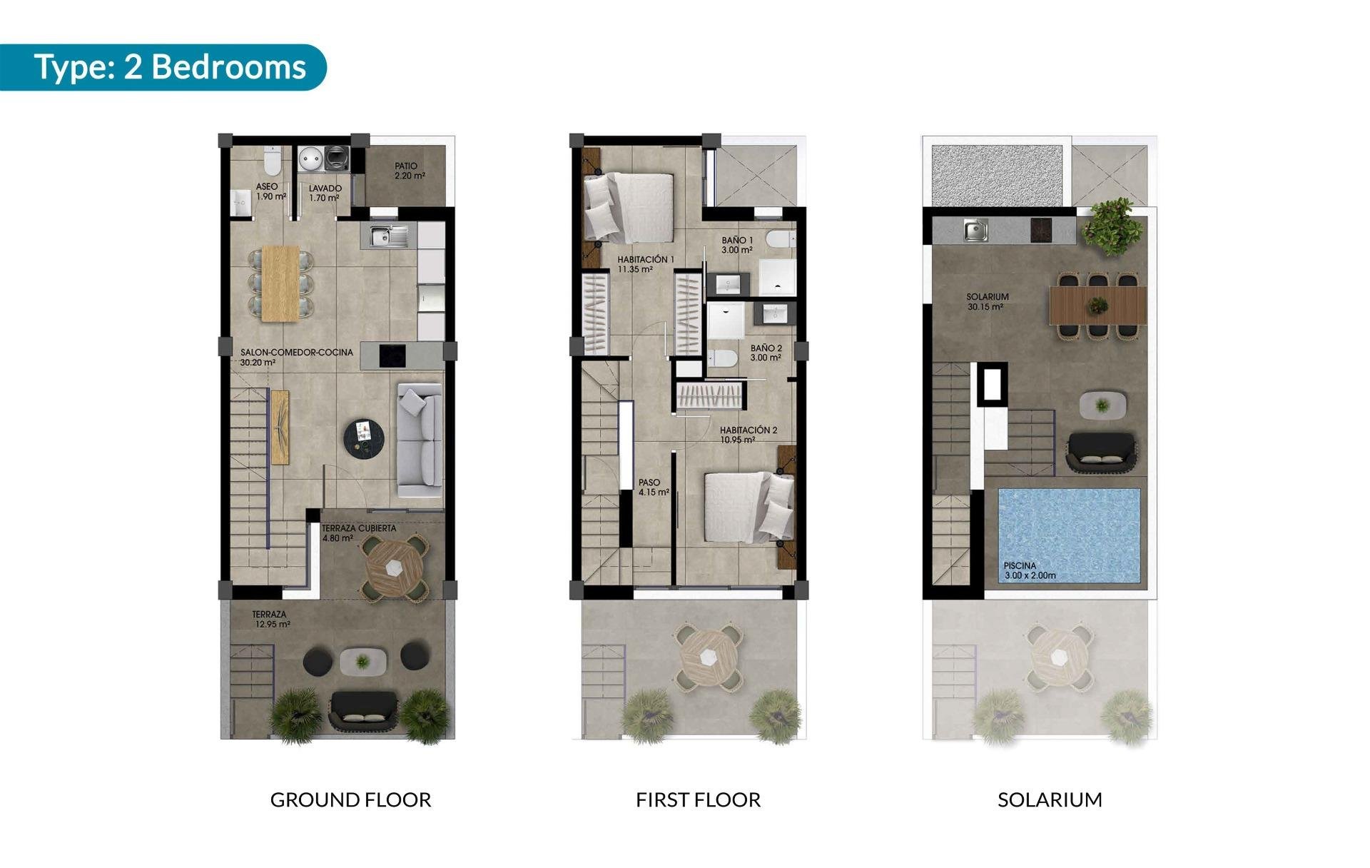 Townhouse à Dolores, Alicante, Espagne 2 chambres, 87 m2 No. 187061