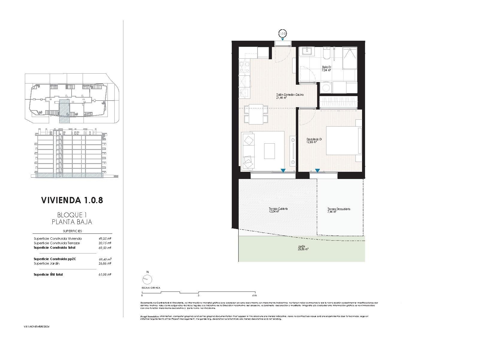Appartamento a Villajoyosa, Alicante, Spagna 1 camera da letto, 69 mq. N° 137585