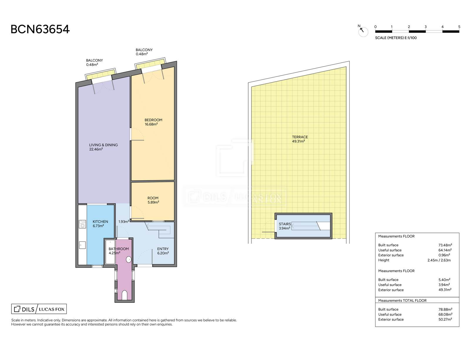 Penthouse w Barcelona, Hiszpania 2 sypialnie, 73 mkw. nr 164319