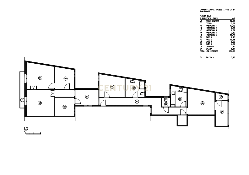 Dzīvoklis Barcelona, Spānijā 5 istabas, 131 m2 Nr. 191088