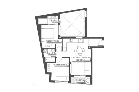 Layout 2 bedroom, 66.52 sq.m in EDIFICIO ANTONELLA in Torrevieja, Costa Blanca, Spain №177970