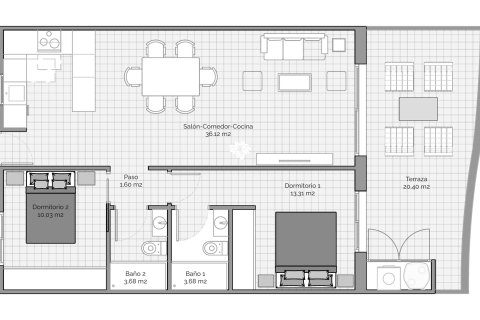 Layout 2 bedroom, 109.22 sq.m in MARQUES GOLF RESORT in Finestrat, Alicante, Spain №177975