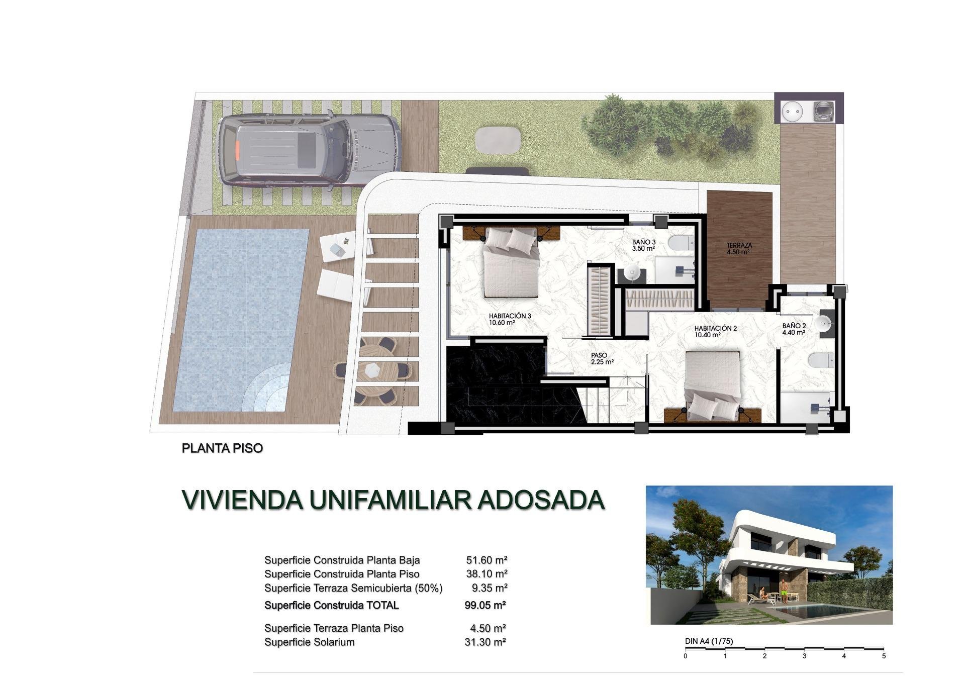 Villa en Los Montesinos, Alicante, España 3 dormitorios, 99 m2 No. 103559