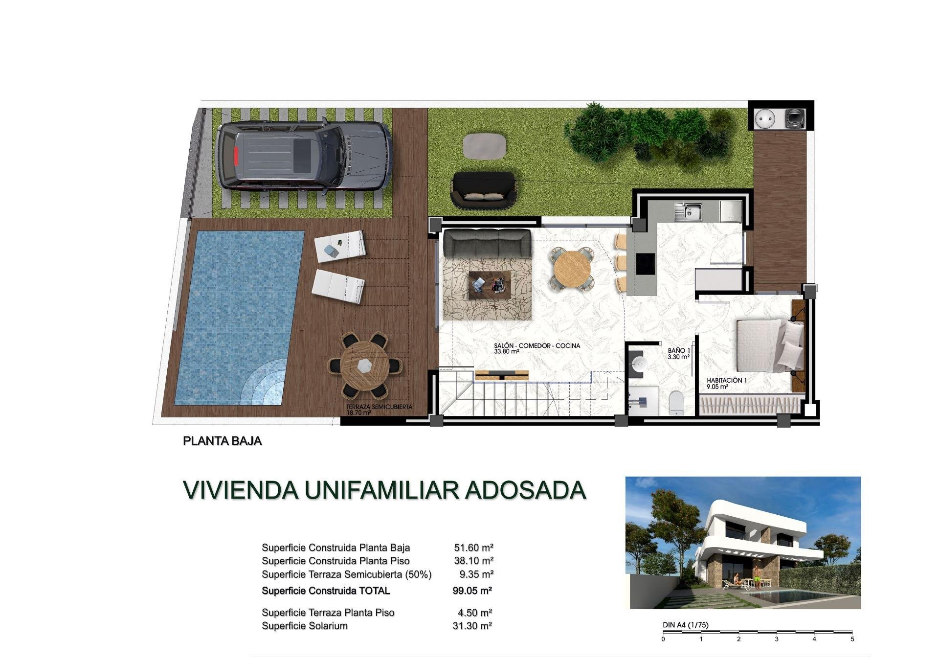 Villa en Los Montesinos, Alicante, España 3 dormitorios, 99 m2 No. 103559