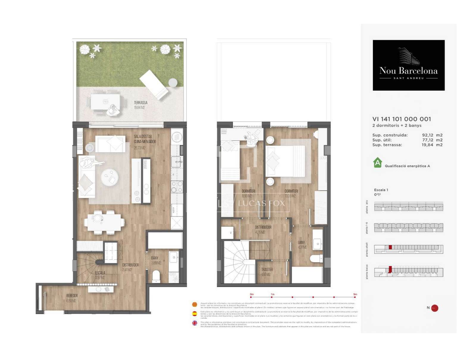 Dzīvoklis Barcelona, Spānijā 2 istabas, 92 m2 Nr. 192765