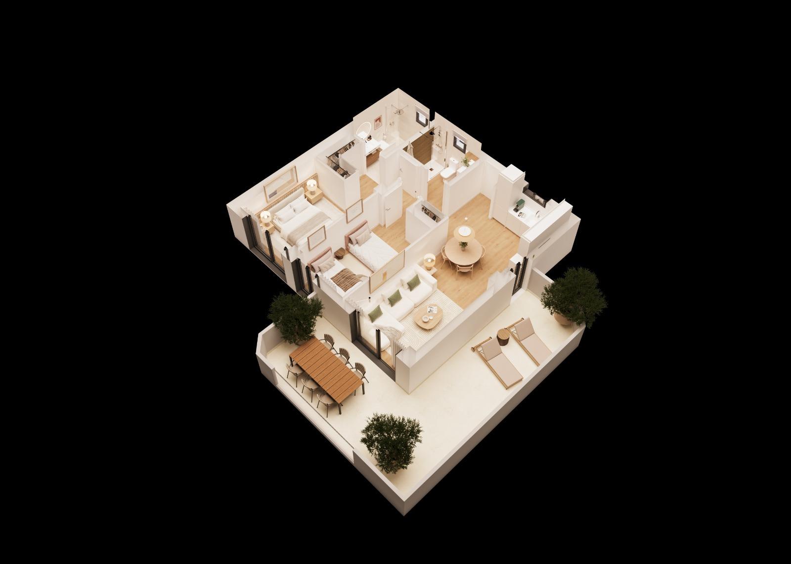 Квартира в Финестрат, Аликанте, Испания 1 спальня, 53.75м2 №149392
