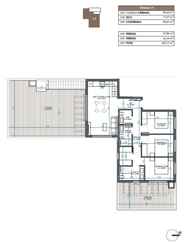 Huoneisto Guardamar del Segura, Alicante, Espanja 3 makuuhuonetta, 98 m2 No. 133925