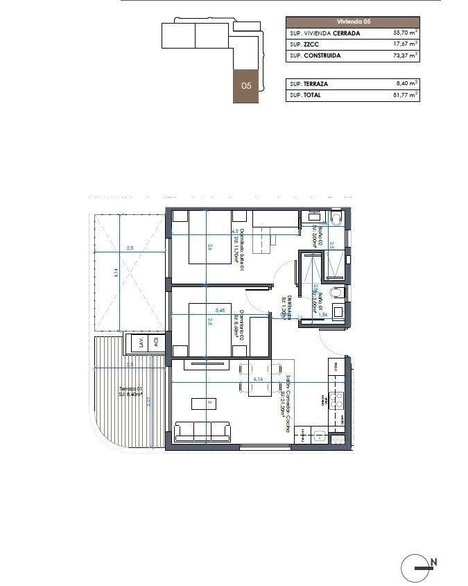 Apartment in Guardamar del Segura, Alicante, Spain 2 bedrooms, 73 sq.m. No. 133923