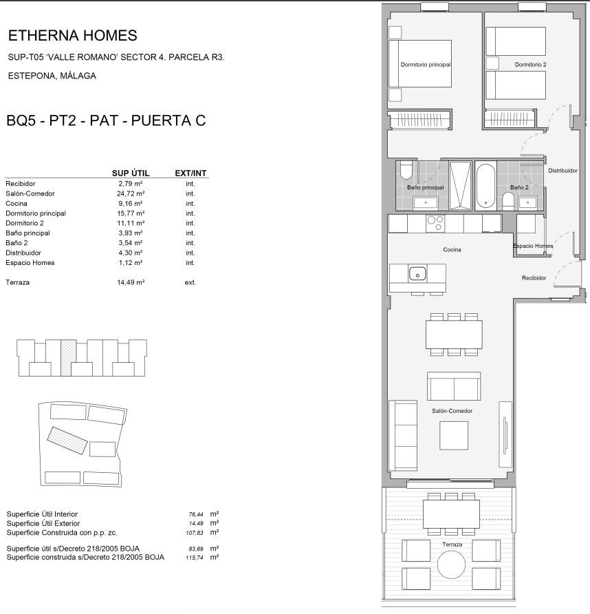 Takvåning i Estepona, Malaga, Spanien 2 sovrum, 115 kvm. Nr. 169260