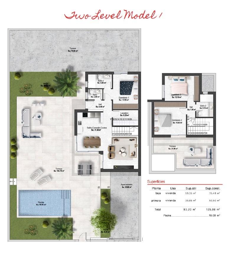 Huvila Banos Y Mendigo, Murcia, Espanja 3 makuuhuonetta, 125 m2 No. 161721