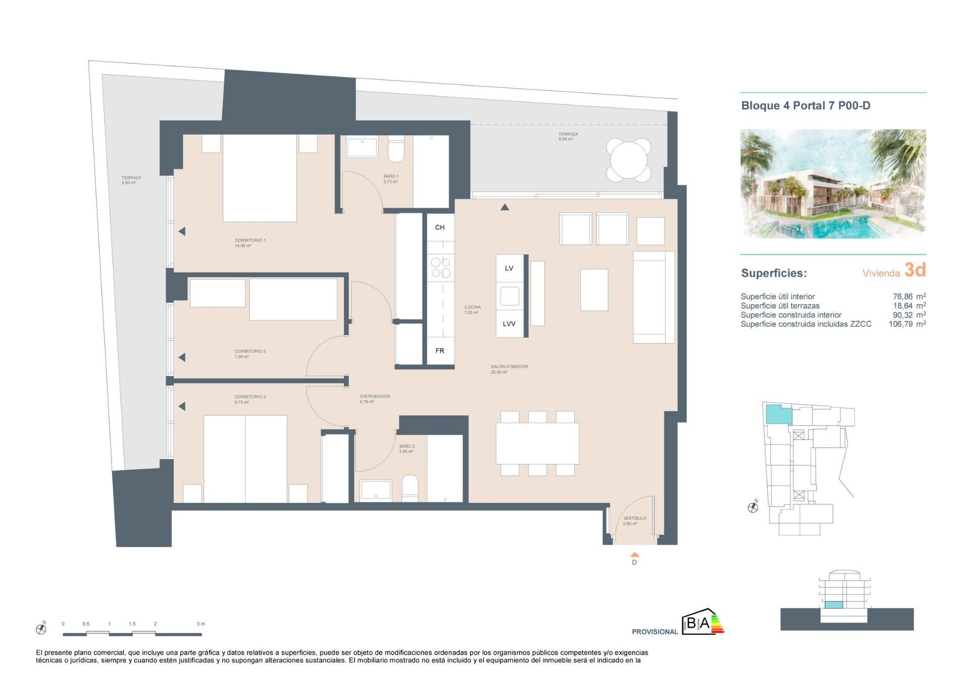 Apartamento en Jávea, Alicante, España 3 dormitorios, 106 m2 No. 142449
