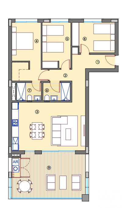 Apartamento en Mutxamel, Alicante, España 3 dormitorios, 108 m2 No. 187703
