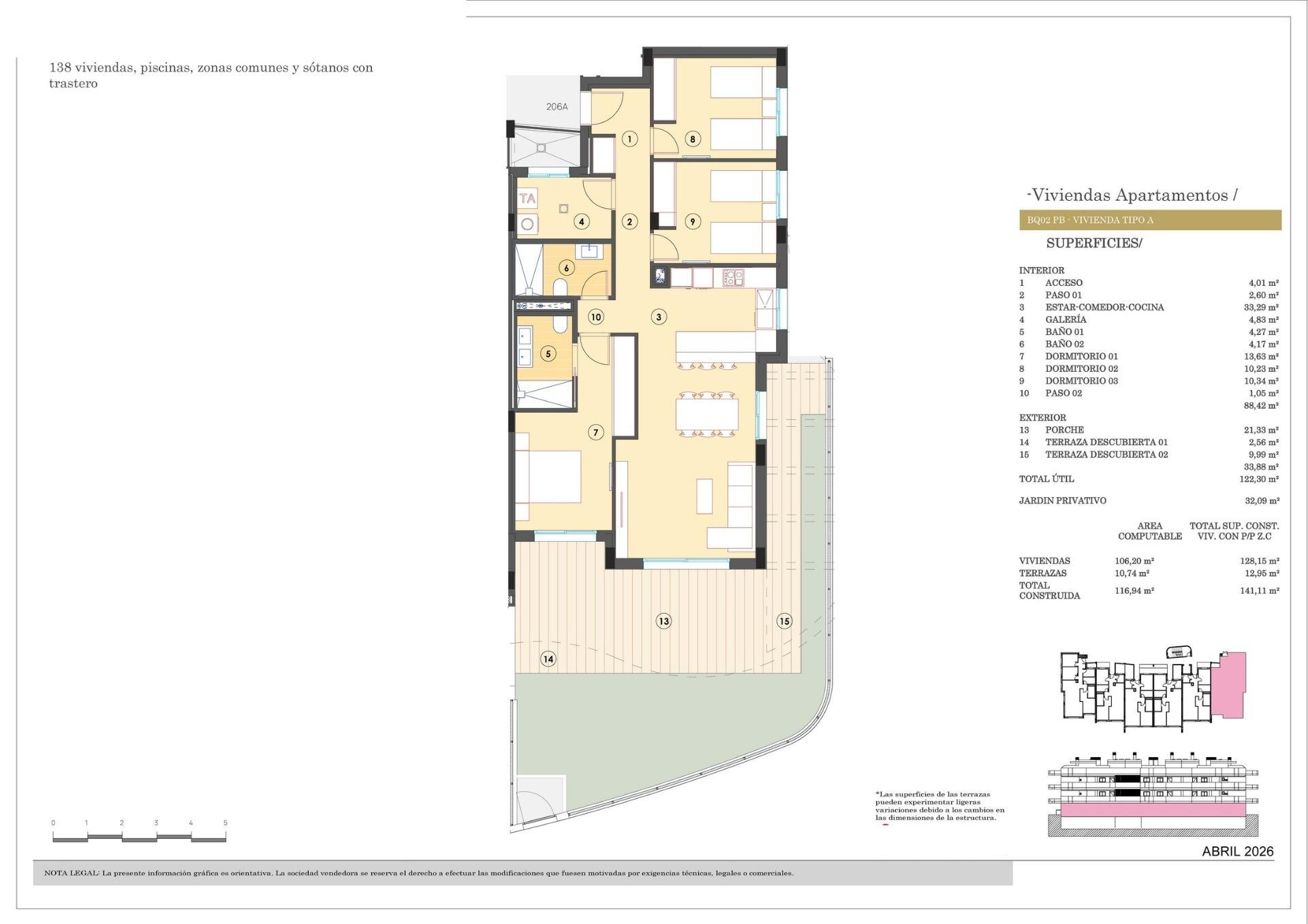 Wohnung in Finestrat, Alicante, Spanien 3 Schlafzimmer, 116 m2 Nr. 189251