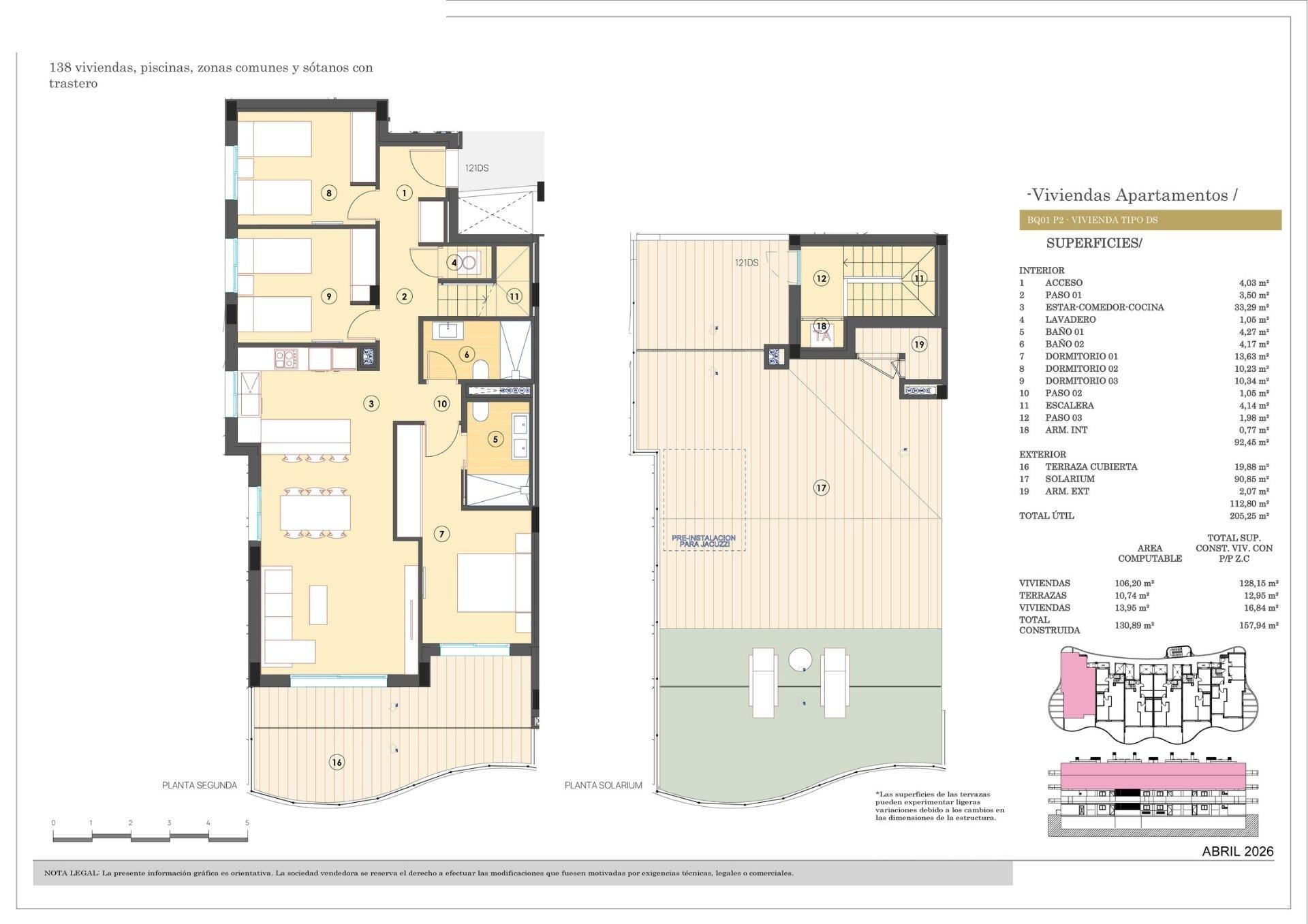 Apartamento en Finestrat, Alicante, España 3 dormitorios, 130 m2 No. 189249