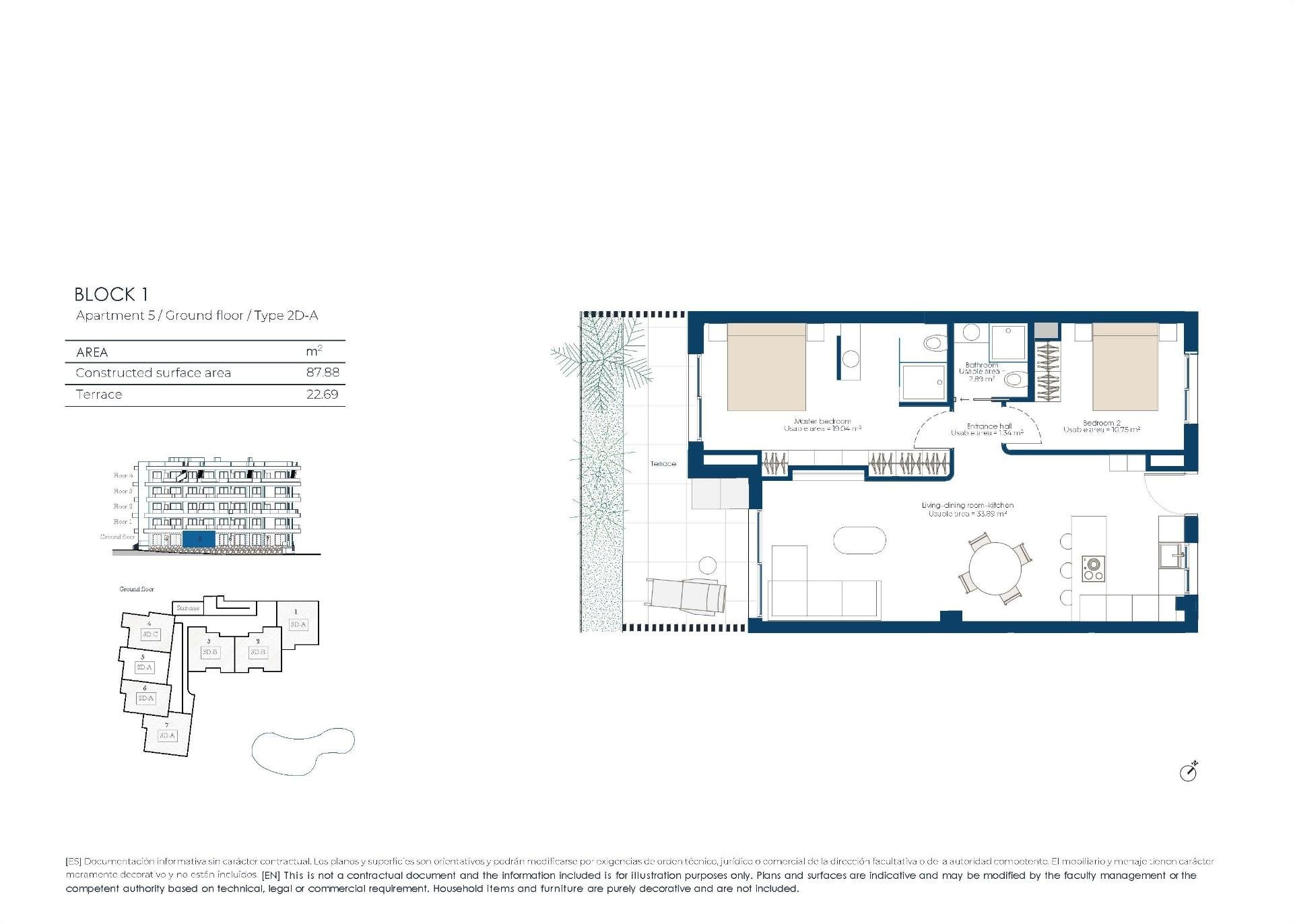 Apartment à Banos Y Mendigo, Murcia, Espagne 2 chambres, 87 m2 No. 181250