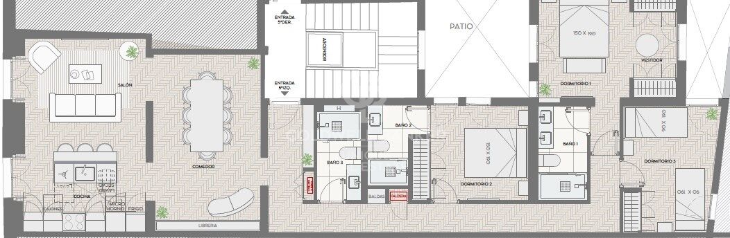 Appartamento a Madrid, Spagna 3 camere da letto, 122 mq. N° 158377