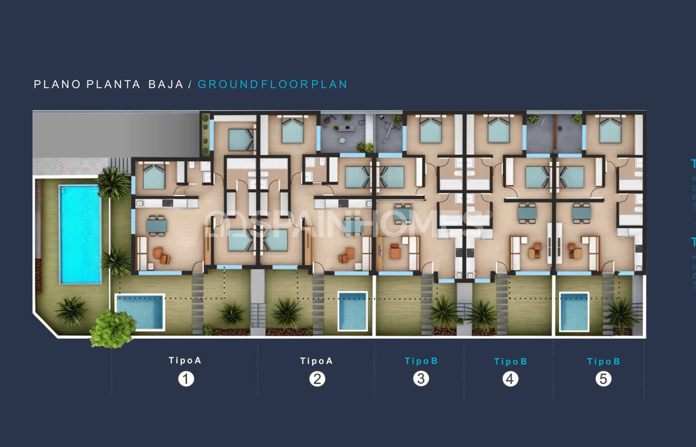Penthäuser in San Pedro del Pinatar, Murcia, Spanien 2 Schlafzimmer, 70 m2 Nr. 164705