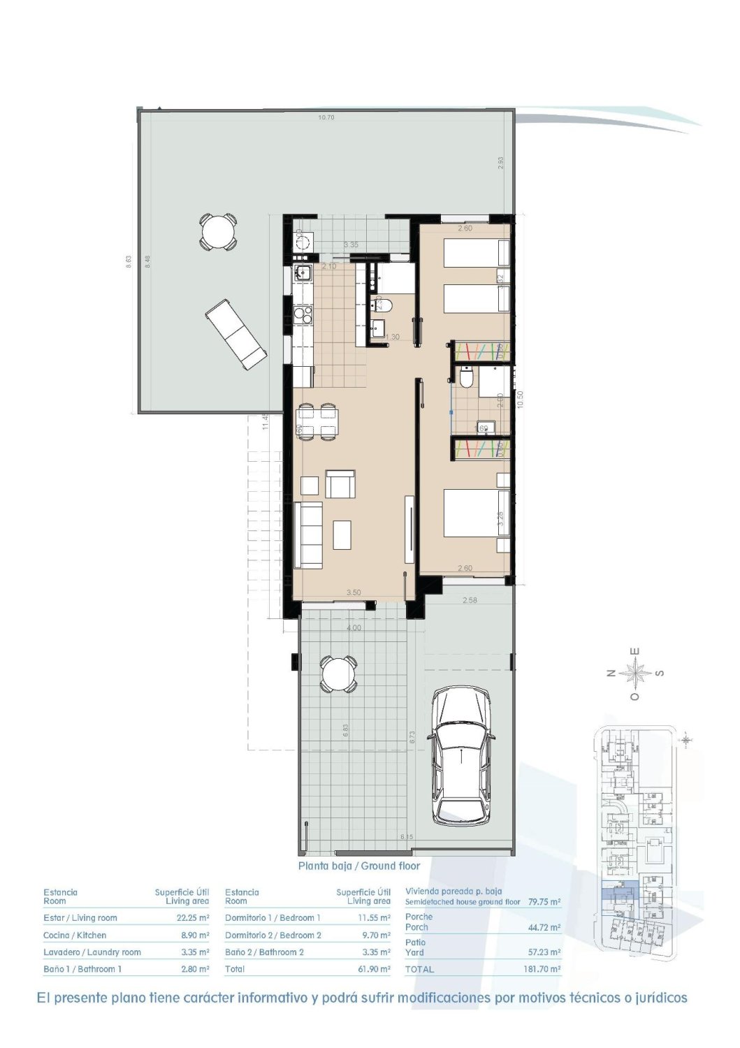 Bungalo Torre de la Horadada, Alicante, Spānijā 2 istabas, 79 m2 Nr. 142008