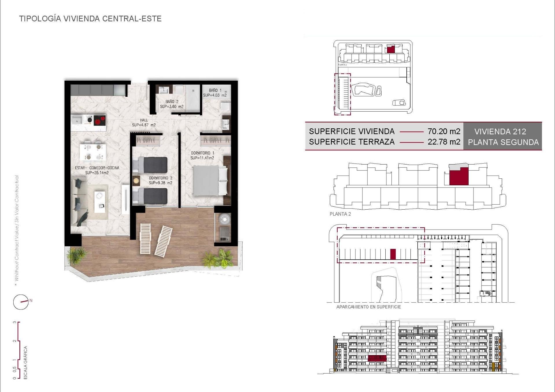 Wohnung in San Miguel de Salinas, Alicante, Spanien 2 Schlafzimmer, 70 m2 Nr. 135310