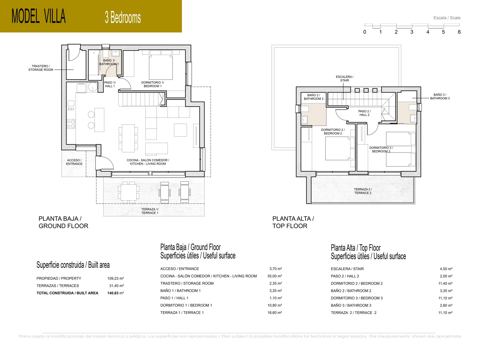 Villa in Alicante, Spain 3 bedrooms, 140 sq.m. No. 144822