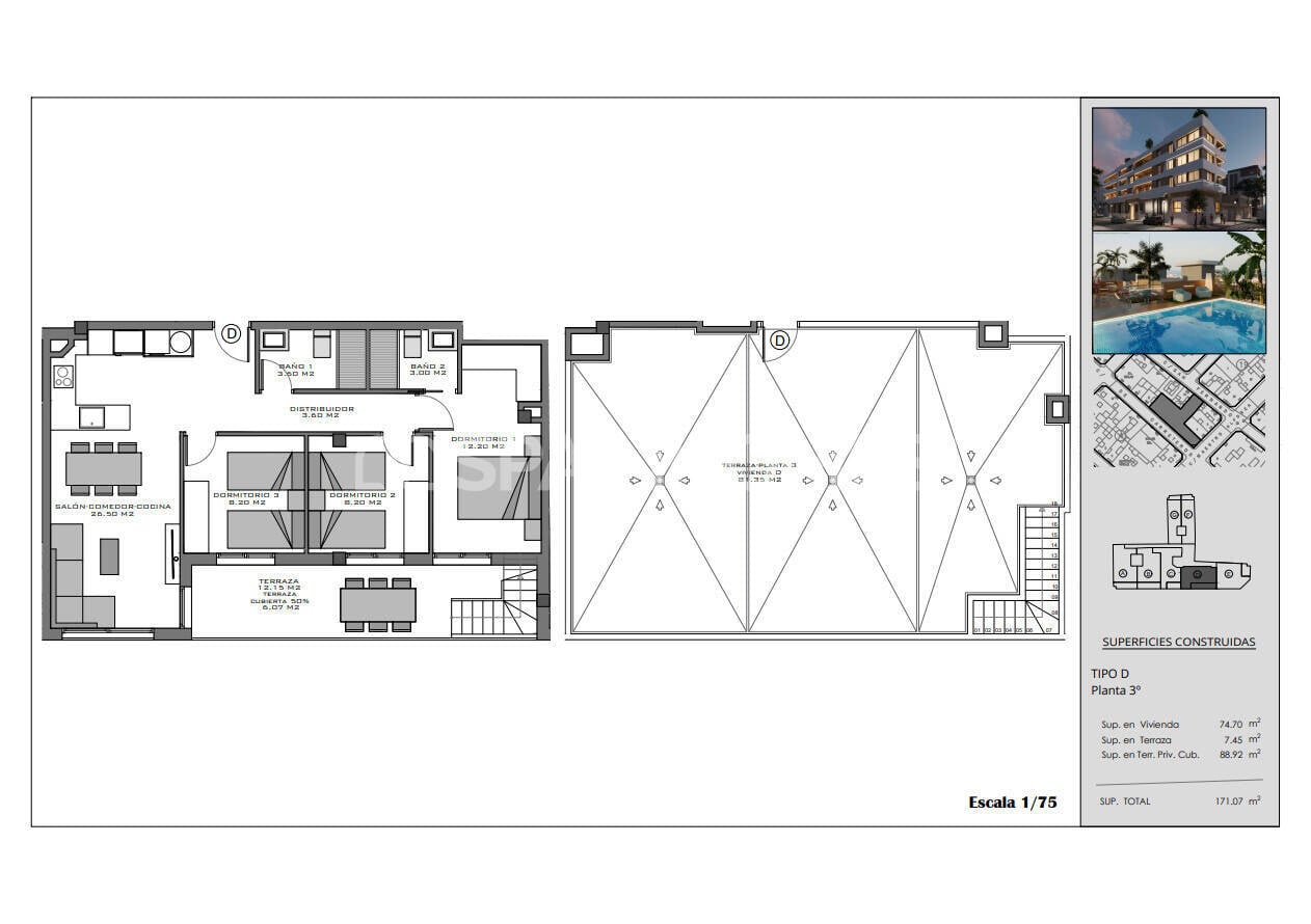Attico a Santa Pola, Alicante, Spagna 2 camere da letto, 65 mq. N° 142690