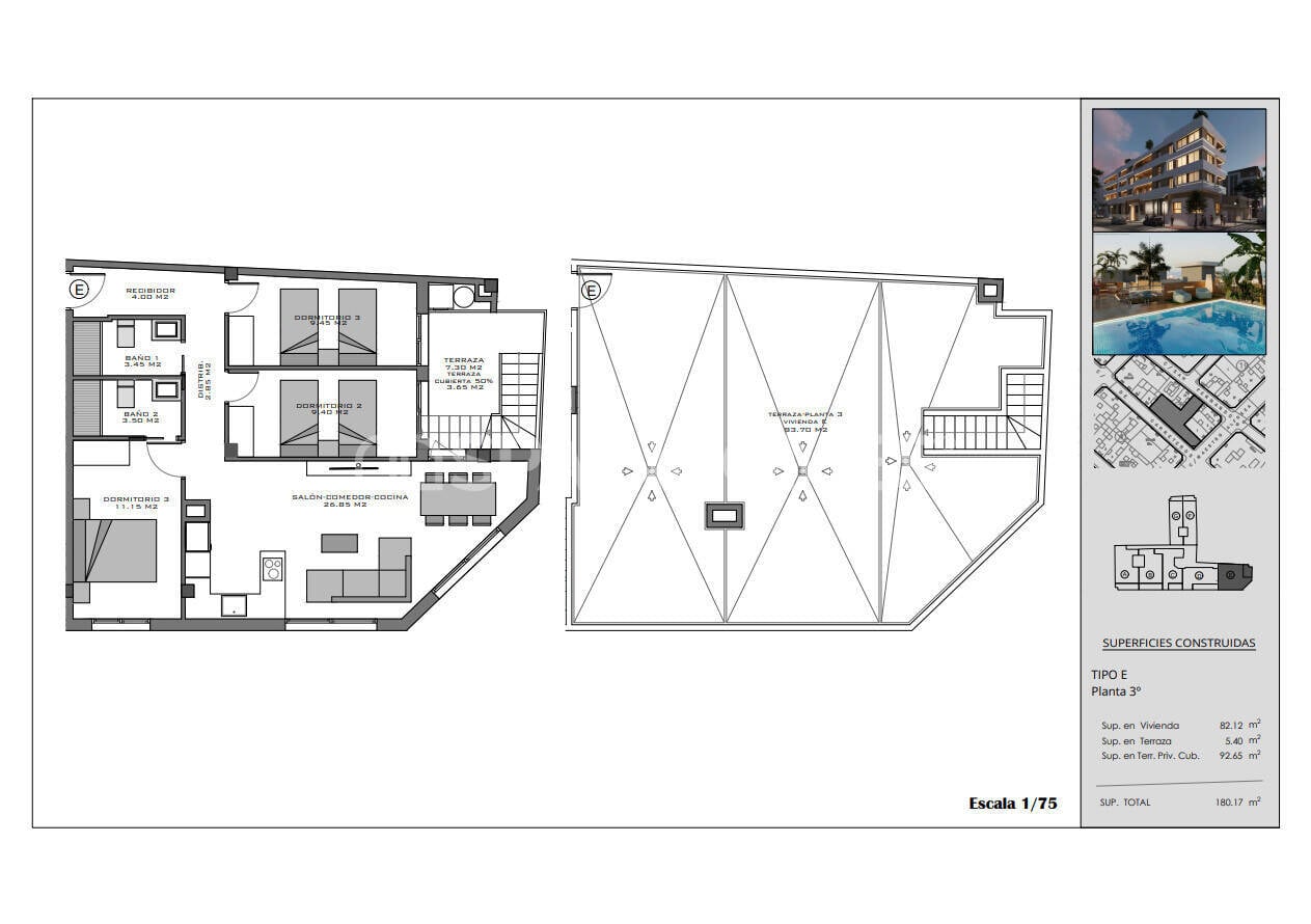 Attico a Santa Pola, Alicante, Spagna 2 camere da letto, 65 mq. N° 142690