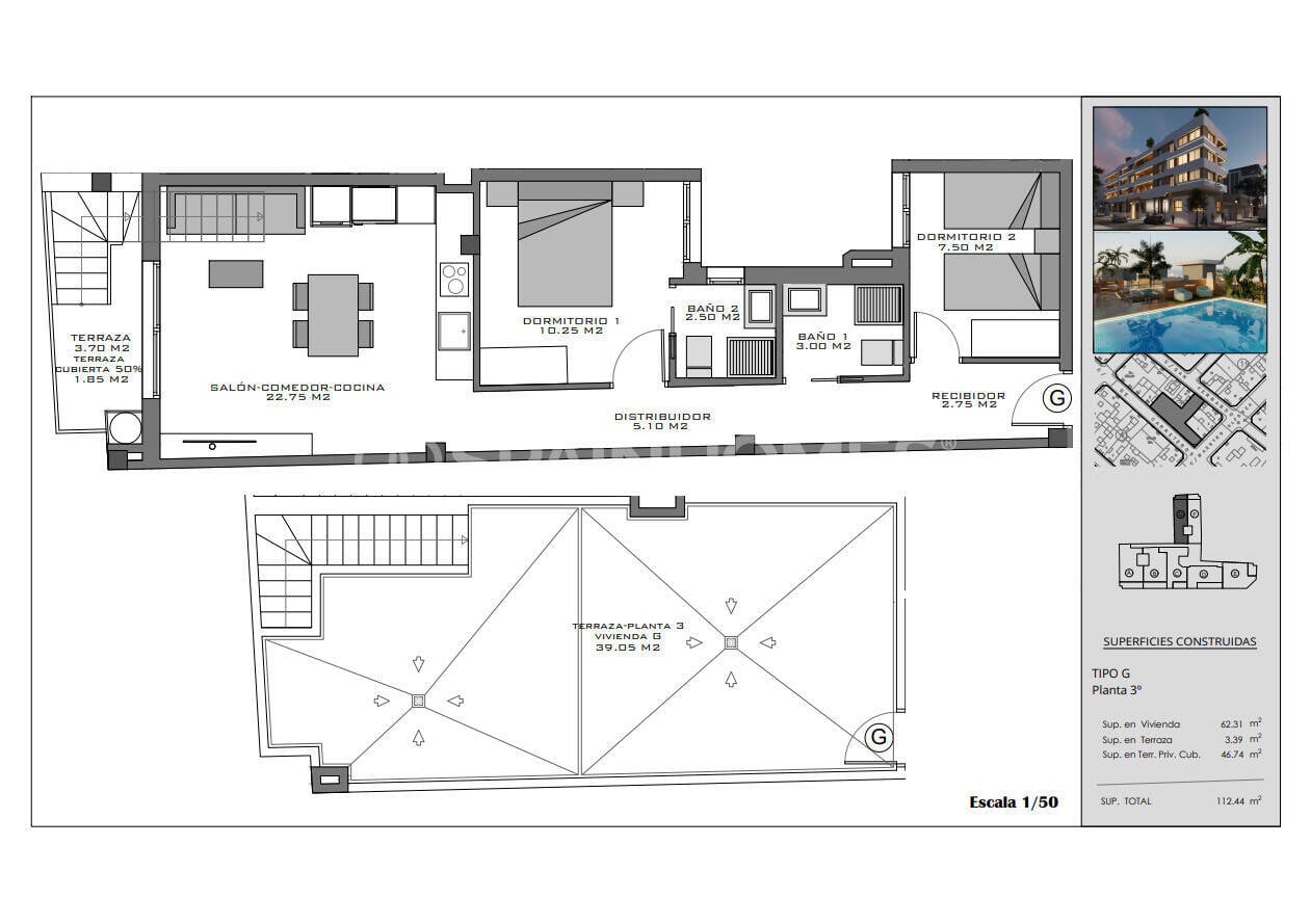 Penthouse w Santa Pola, Alicante, Hiszpania 3 sypialnie, 87 mkw. nr 142691